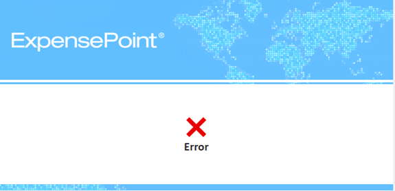 Mensaje de error en ExpensePoint