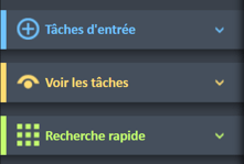 Menu de navigation situé à gauche de l'écran Gestionnaire de dépenses