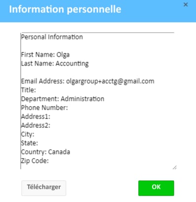 information personelle