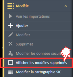 Afficher l'option de menu « Modèles supprimés » dans le menu de navigation des modèles