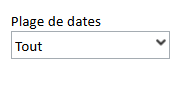 Utilisez l'option de menu déroulant « Plage de dates » pour affiner la recherche.