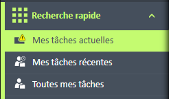 Menu de navigation Recherche rapide