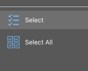 Sélectionnez les options « Tout sélectionner » et « Sélectionner tout » dans le menu hamburger de la section « Mes rapports ».