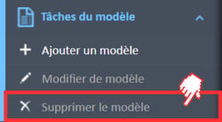 Supprimer l'option de menu Modèle du menu de navigation Tâches du modèle
