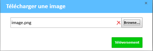 Fenêtre de chargement d'image avec fichier sélectionné