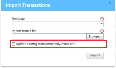 update existing transaction only checkbox