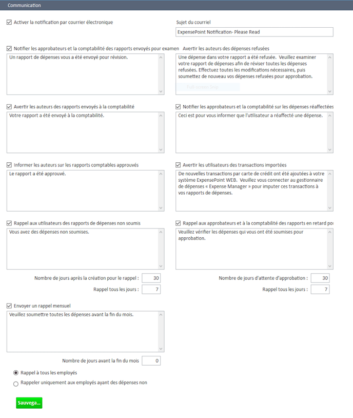 Notifications Center - French