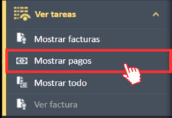 Mostrar la opción de menú «Pagos» en el menú de navegación «Ver tareas».