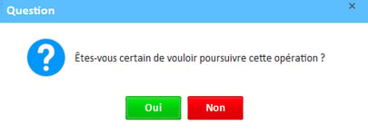 Une fenêtre de confirmation vous demande si vous êtes sûr de vouloir poursuivre cette action.