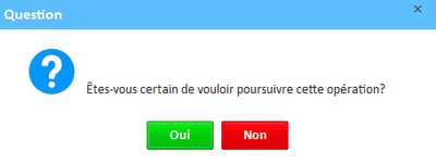 Message de confirmation vous demandant si vous êtes sûr de vouloir poursuivre cette action