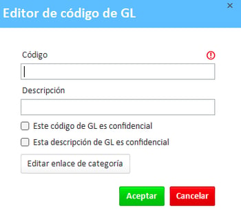 Ventana del editor de código GL