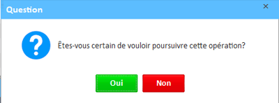 Message de confirmation vous demandant si vous êtes sûr de vouloir poursuivre cette action