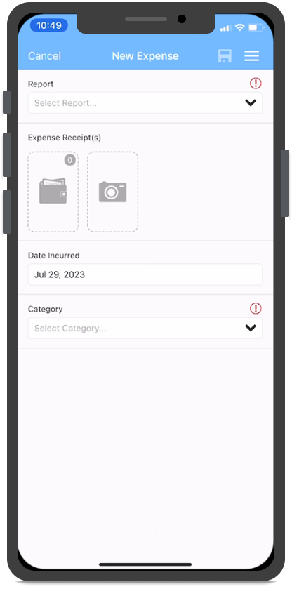 Add new Expense to an Expense Report