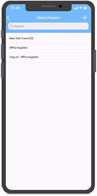 Sélectionnez l'écran Rapport avec fonction de recherche
