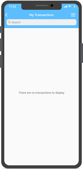 Liste vide dans la fenêtre Mes transactions