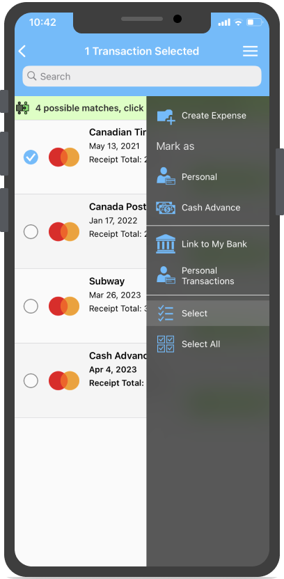 Create Expense From A Transaction