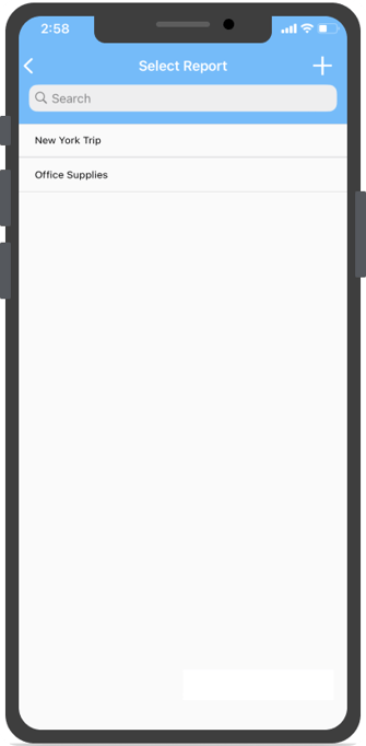 Sélectionnez l'écran Rapport avec fonction de recherche et liste