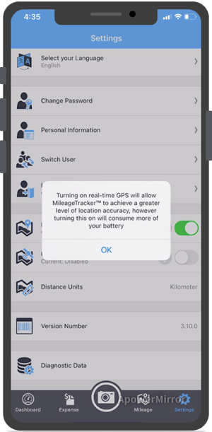 Activation des notifications GPS en temps réel