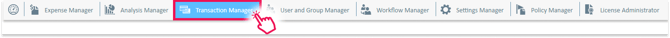 Transaction Manager module at the top of the ExpensePoint screen
