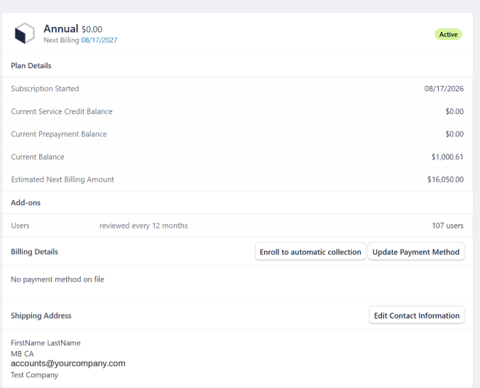 The Subscriptions tab.